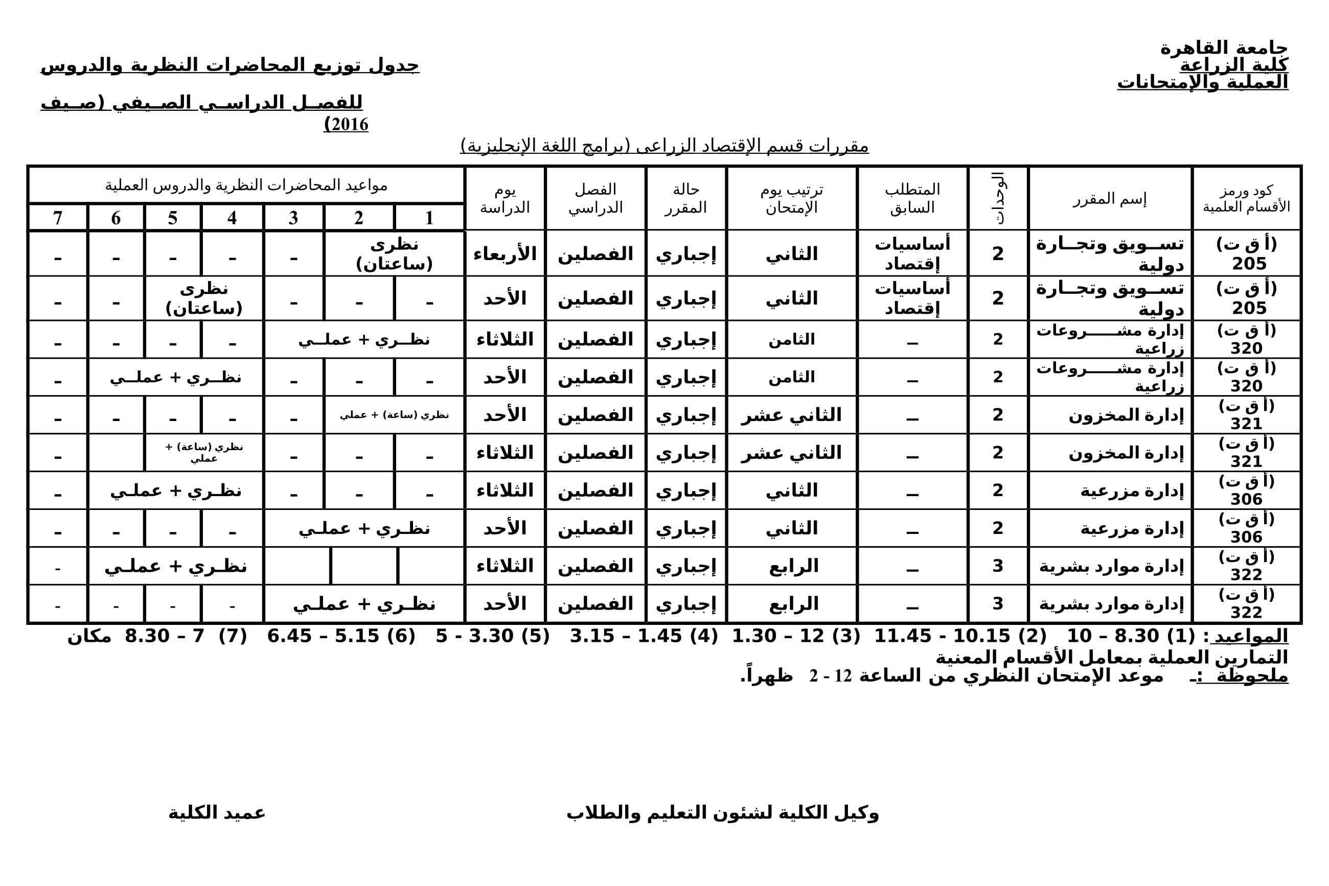 Summer Courses